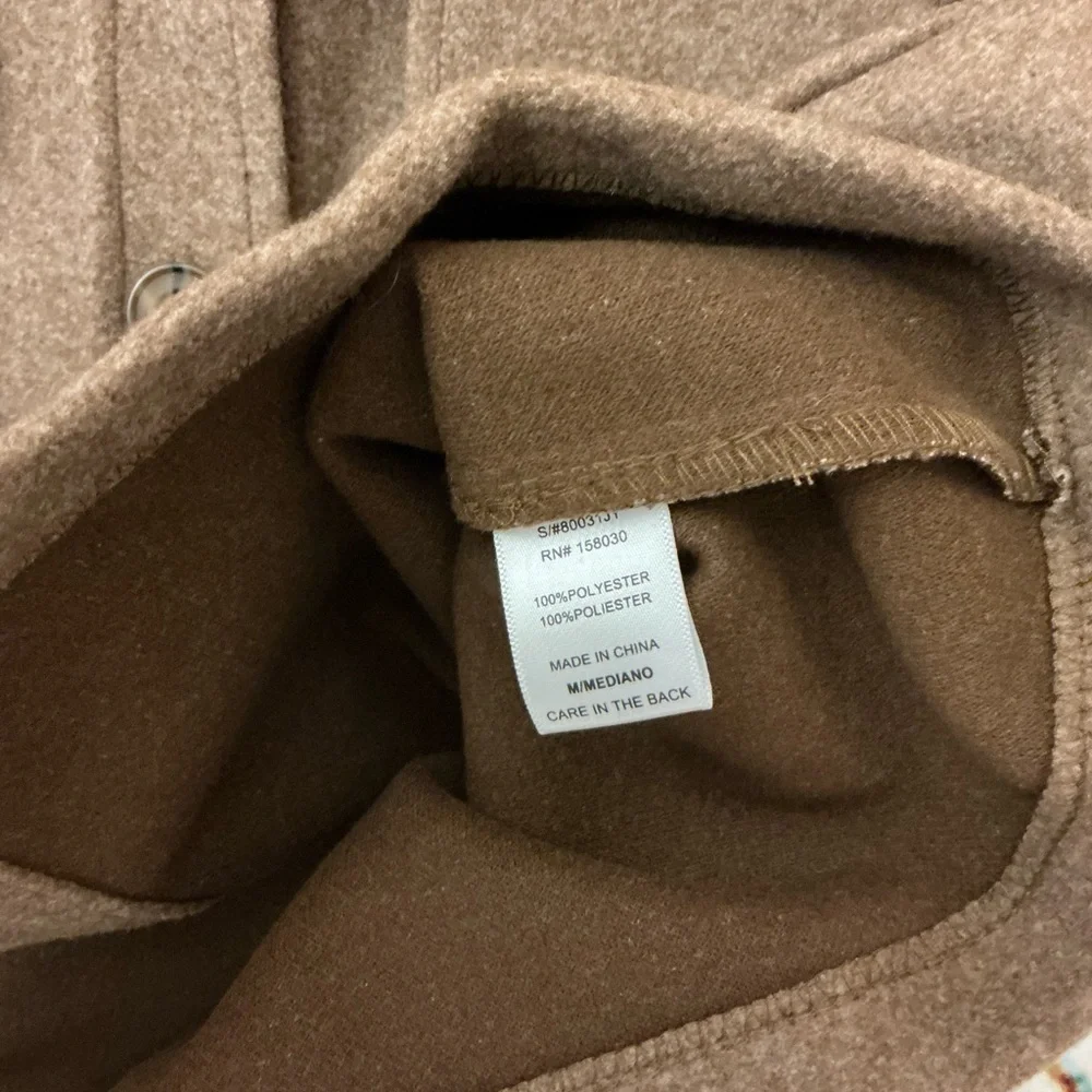 New Love Tree Tan Button-Up Jacket, Sz M - Picture 6 of 7